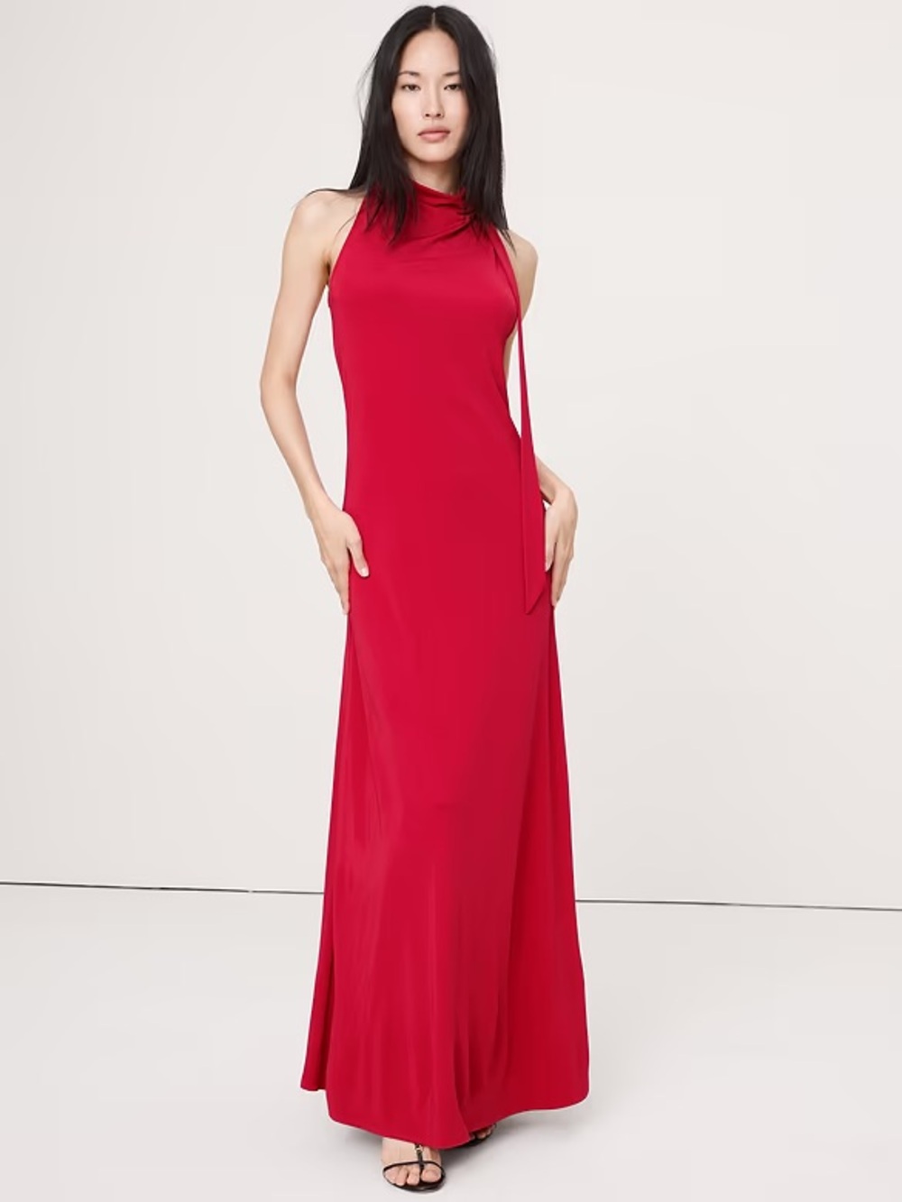 Banana Republic Matte Jersey Cowl-Neck Maxi Dress 873180